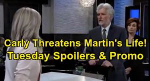 General Hospital Spoilers Tuesday May Carly Warns It S Martin S Funeral Nina Grills