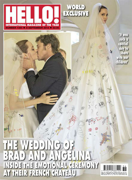 Angelina Jolie and Brad Pitt Wedding Photos - Dress Pics - First Look!