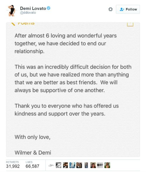 Shocking Demi Lovato and Wilmer Valderrama Split Announced Hours After Family Funeral