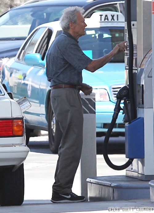 Semi-Exclusive... Clint Eastwood Dropping Off A Mystery Woman At LAX