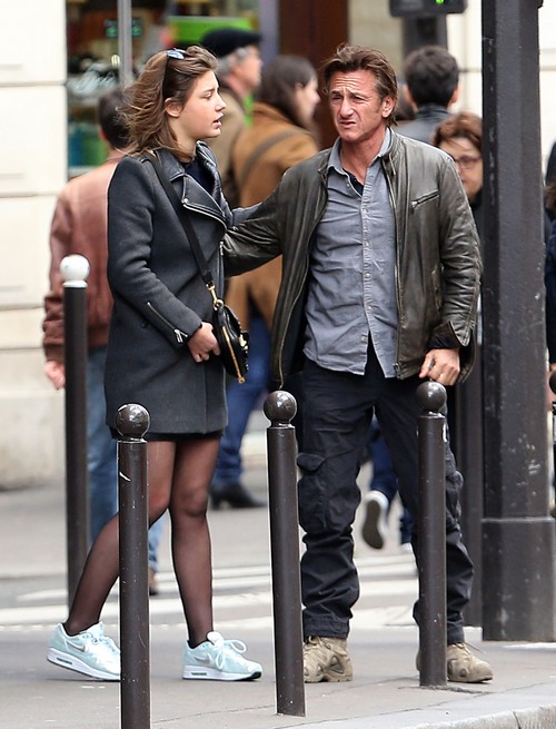 Sean Penn kisses French actress Adele Exarchopoulos goodbye after lunch in  Paris