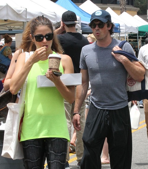 Nikki Reed & Ian Somerhalder Visit The Farmer's Market | Celeb Dirty ...