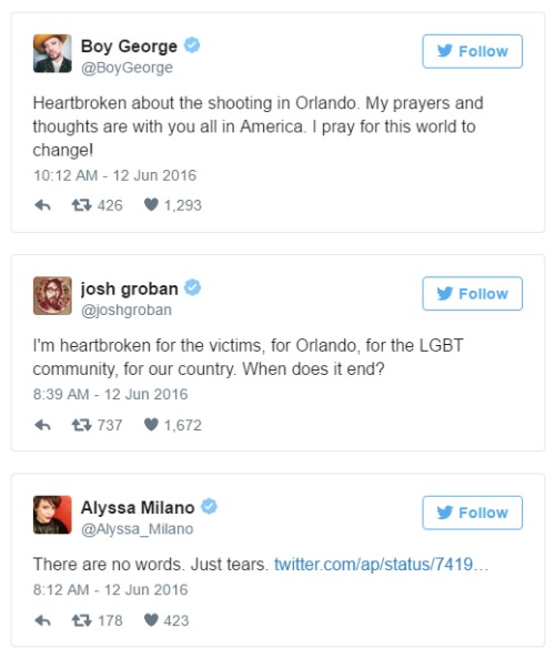 Orlando Gay Club Terror Attack: Celebrities React As 50 Dead in Shooting