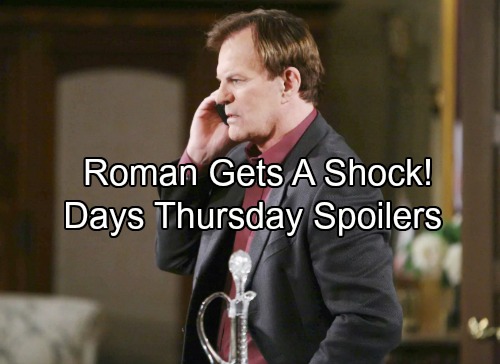 Days of Our Lives Spoilers: Thursday, August 17 - Hattie’s Kiss Shocks Roman – Adrienne in Solitary – Chloe Chews Out Brady