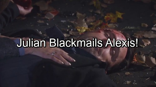 General Hospital Spoilers: Will Julian Survive Hit and Run - Blackmails Alexis To Get Back Together?