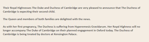 Kate Middleton Pregnant, Miscarriage: UPDATE Palace Confirms Second Child Pregnancy! (PHOTOS)