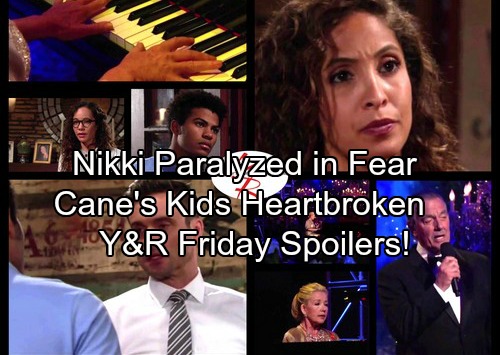 The Young and the Restless Spoilers: Friday, July 14 - Nikki Paralyzed with Fear - Charlie and Mattie Reel Over Cane Baby Bomb