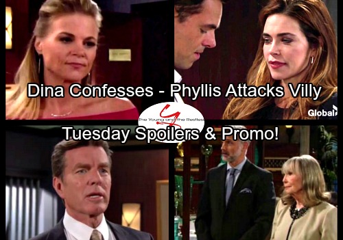 The Young and the Restless Spoilers: Tuesday, September 12 - Dina Makes a Confession – Fed-up Phyllis Takes Action 