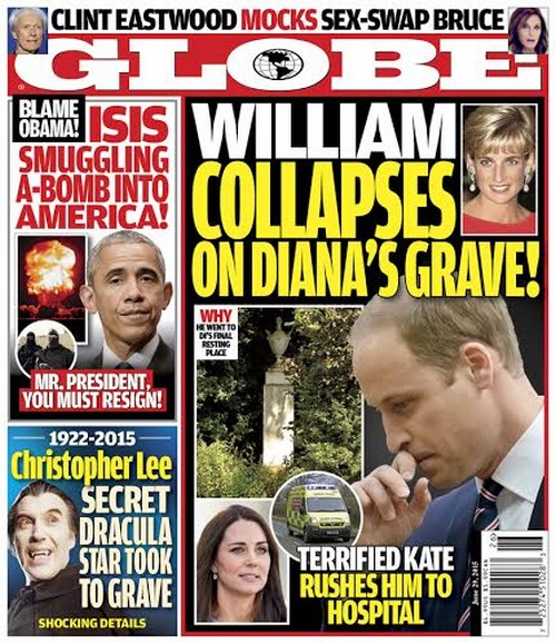 GLOBE: Kate Middleton Supports Prince William After Emotional Collapse At Princess Diana’s Grave