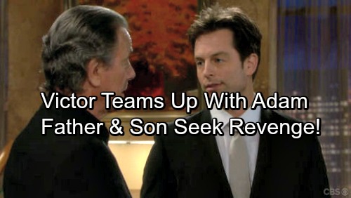 The Young and the Restless Spoilers: Adam Newman Returns to Team Up with Victor - Father and Son Take On Rivals