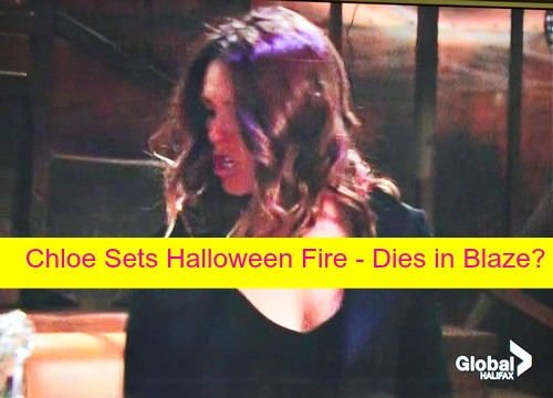 The Young and the Restless (Y&R) Spoilers: Chloe Sets Halloween Gala Fire, Dies in Blaze - Search to Find Secret Daughter?