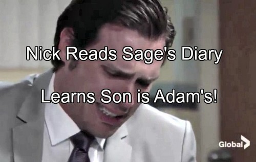 The Young and the Restless (Y&R) Spoilers: Nick Reads Sage’s Diary Shocking Secret – Learns Adam is Christian’s Father