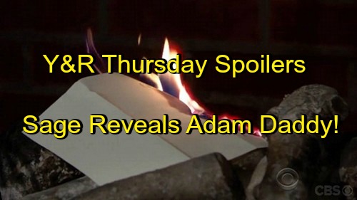 The Young and the Restless (Y&R) Spoilers: Sage’s Shocking Letter Names Adam Father – Max Sets Fire to Destroy Murder Evidence